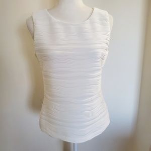 Calvin Klein Textured Tank, Ivory, NWT